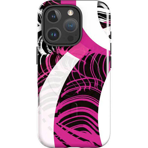 Pink and White Hipster iPhone 16 Pro Magsafe Impact Case